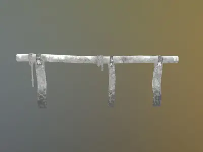 Western Fence Horse Rest Game Ready Low-poly 3D model