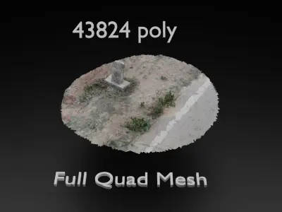 Roadside piller photoscan retopo model 3D model