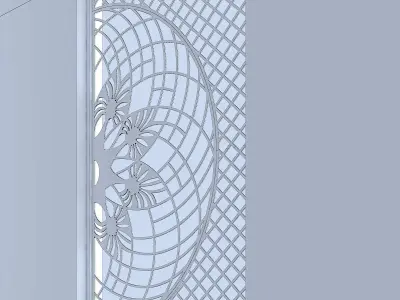 3d screen window with circular pattern Low-poly 3D model