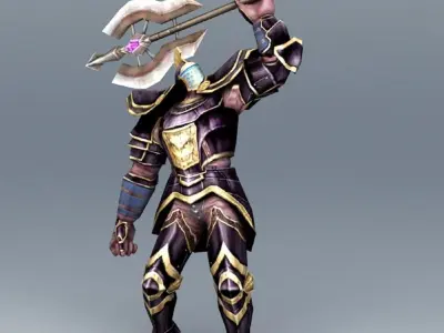 Robot Warrior  Rigged 3D Model Low-poly 3D model