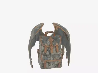 Premium 3D Gargoyle Wing Backpack Model Stone 3D model