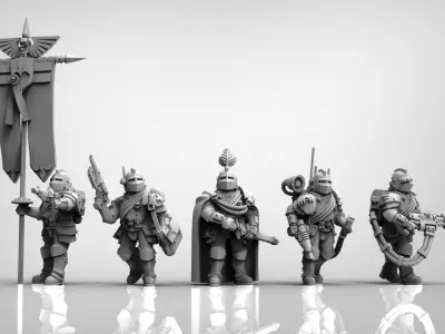 Feudal Guard Command Squad Elite 3D print model
