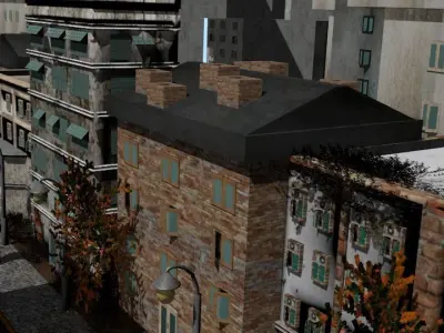 Game Rundown Street Low-poly 3D model