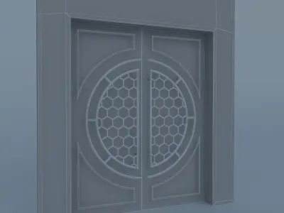 Cinema and Theater Gate Low-poly 3D model