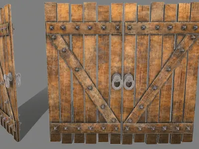 Medieval Door  Low-poly 3D model