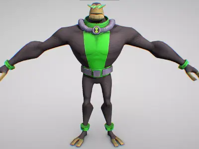 Bullfrag - Omnitrixs DNA sample of Incursean - Ben 10 Omniverse2 Low-poly 3D model