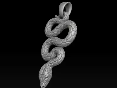 Snake Pendant v3 Hollowed 3D print model