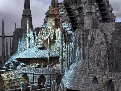 Covenant City Domes Ship Base Kit bash 3D model