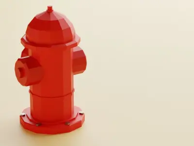 Low-Poly Fire Hydrant Game Asset Low-poly 3D model