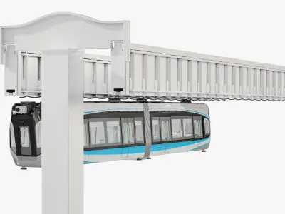  Suspended Monorail with Train Rigged 