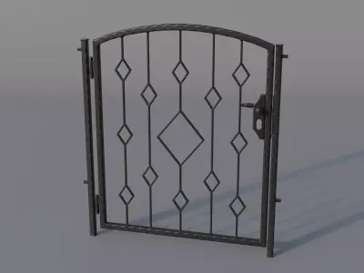 European Stone Fence Low-poly 3D model