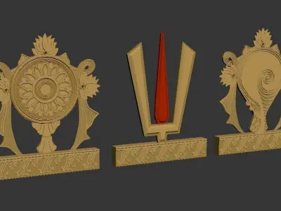 Shankha Chakra Namaha - 3D models Low-poly 3D model