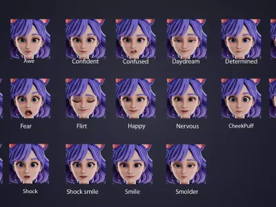 Stylized Anime Girl - Game Ready 3D Character Low-poly 3D model