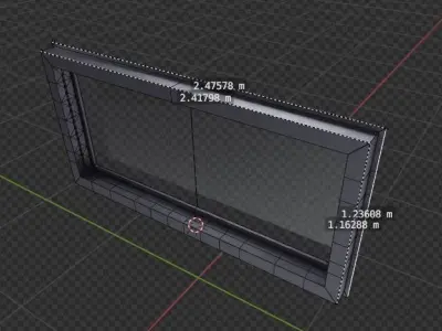 Black fireplace glass two door frame 3D model