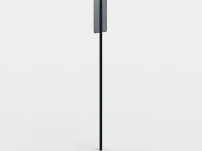 Fire lane sign small Low-poly 3D model