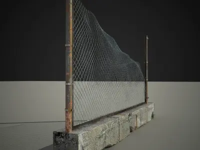 old fence exterior  3D model