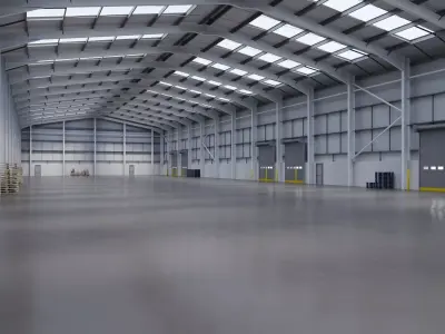 Industrial Warehouse Interior 11 Low-poly 3D model