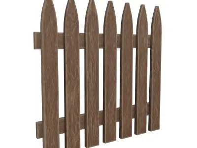Wooden Fence Low-poly 3D model order