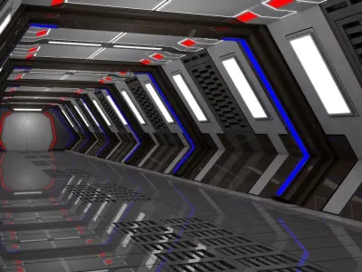 Sci Fi Corridor  3D model 15