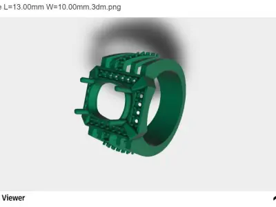 Men Ring With Asscher Cut Center Stone 3D print model