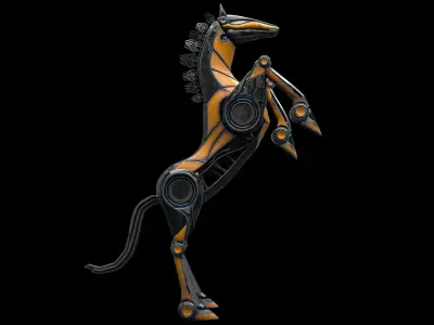 Horse Robot Low-poly 3D model