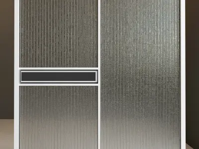 Glass partition door Set 38 Low-poly 3D model