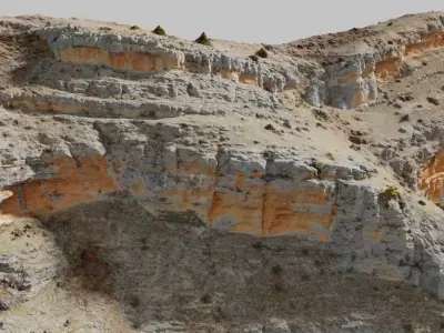 Huge Mountain Cliff Side Drone Scan PBR Low-poly 3D model