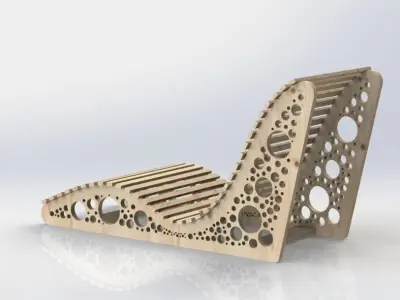 Chaise Lounge Hourglass 3D model