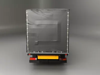 Yellow Modern Curtain Tautliner Van 3D model