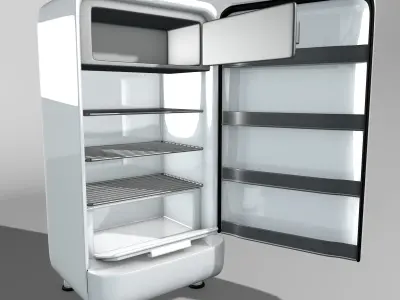Vintage Refrigerator Low-poly 3D model