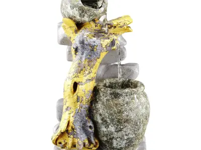 Decorative fountain Low-poly 3D model