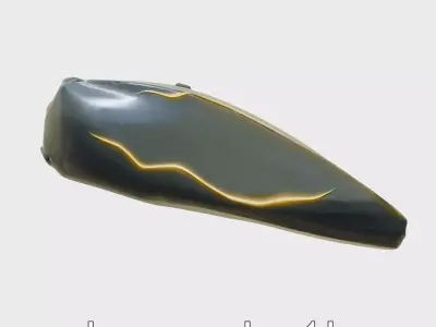 Dynamic Electric Taxi with Lightning Features Low-poly 3D model