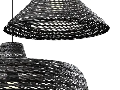 Black Rattan Pendant Light 01 by La Vie 3D model