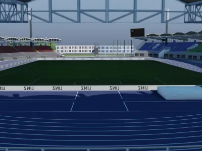 Linzer Stadion Linz Austria Low-poly 3D model