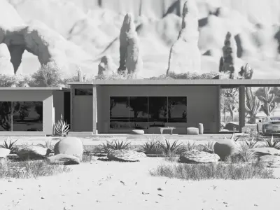 Modern Tiny House Exterior 3D SketchUp Model Lumion Render 3D model