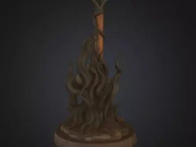 Unearthed Enigma Stone Sculpture Low-poly 3D model