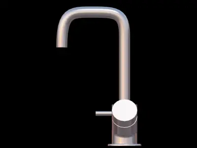 Steel Kitchen Tap - Low Poly Low-poly 3D model