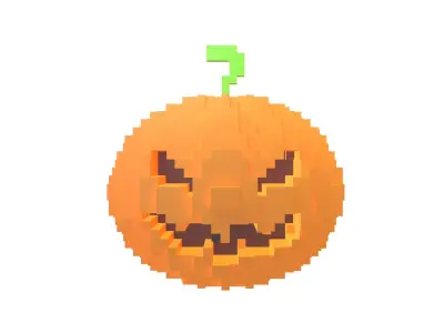 Voxel Halloween Pumpkin v2 001 Low-poly 3D model