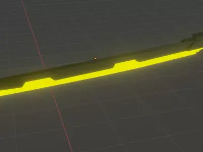 Katana sword with lights 3D model