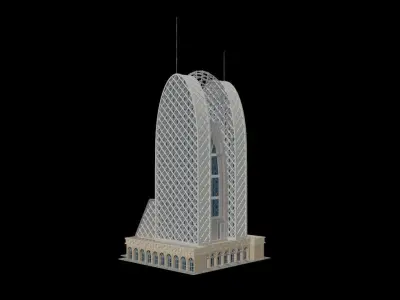 Dubai Building Game Ready 3D model