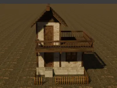 Medieval house seven 10 Low-poly 3D model