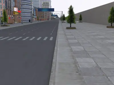 Realistic Modern City for Simulation and  Shooting Games Low-poly 3D model