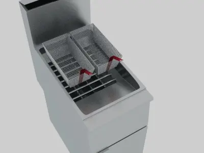 Steel Floor Fryer 3D model
