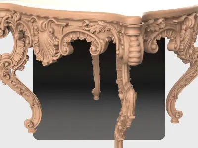Carved coffee table for CNC 04 3D model