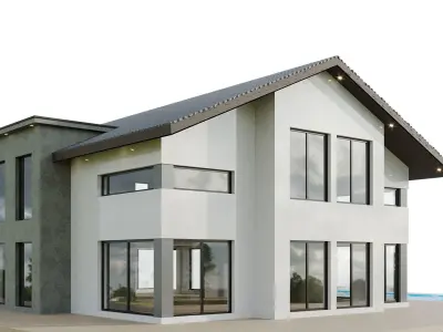 modren house 04 Low-poly 3D model