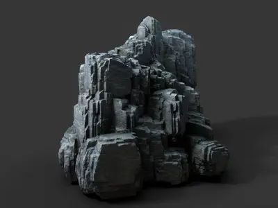 Cliff rock formation Low-poly 3D model buy