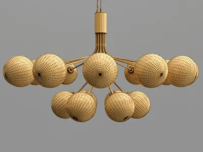 DANNA chandelier with balls hanging from it 3D model