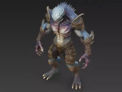 Armored Humanoid Monster Variant 3D Model 3D model