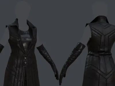 Female 1 - clothing 6 - just clothing Low-poly 3D model