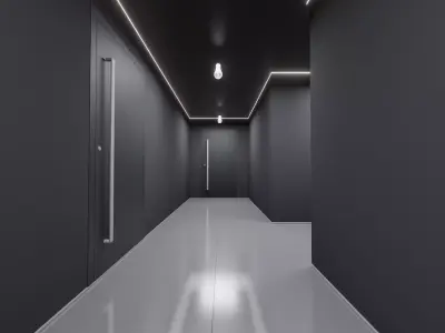 Hallway empty with walls 3D model